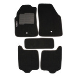 Tapete Carpete Bordado Ford Fiesta 2002 A 2011 Preto 5 Peças