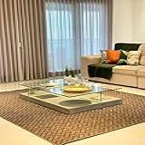 Tapete Carpete Parquet Para Sala Fácil De Limpar Marrom 1 50x2 00 