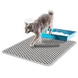 Tapete Coletor De Areia Higiênico Para Gatos Limpa Patas EXG 68x100cm Cinza