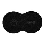 Tapete Comedouro Para Pet Gato Ração Água 46cm X 26cm Preto