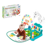Tapete De Atividades Interativo Bebê Piano Musical Cor Verde