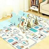 Tapete De Atividades Para Bebes Dupla Face 200 X150cm Macio Estampas Cidade