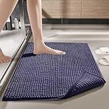 Tapete De Banheiro Macio Absorvente Antiderrapante Minicasa Azul Marinho 