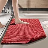 Tapete De Banheiro Macio Absorvente Antiderrapante Minicasa Vermelho