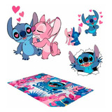 Tapete De Lona Adesivo De Parede Infantil Lilo Stitch