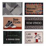 Tapete De Porta Bem Vindo Capacho 40cm X 60cm Decorativo Cor Sinta se Em Casa Desenho Do Tecido Estampa