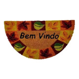 Tapete De Porta Bem Vindo Fibra De Coco Capacho Meia Lua