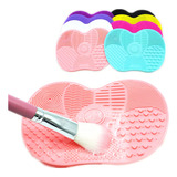Tapete De Silicone Limpar Pincel Maquiagem Limpeza Pincéis Cor Salmão