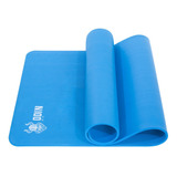 Tapete De Yoga Mat Em Nbr 10mm Premium Odin Fit Cor Azul
