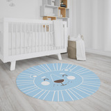 Tapete Decorativo Quarto Infantil Neoprene Leão 1 40m Cor Azul claro