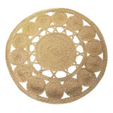 Tapete Em Palha Natural Com 120cm Decoração Varanda Sala