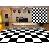 Tapete Emborrachado Piso Pista Dança Xadrez 4 M X 2 M Festas