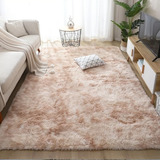 Tapete Felpudo 1 00x1 50 Peludo Macio Shaggy Sala Quarto Leve Lava Fácil Bege Mesclado Casa Laura Enxovais