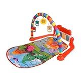 Tapete Ginásio De Atividades Infantil Com Piano Musical Interativo Luz E Som Brinquedo Educativo Para Bebês Desenvolvimento Sensorial E Motor Portátil Vermelho 