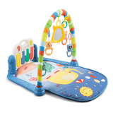 Tapete Ginásio Musical Bebê Menino Piano Alegria Azul C Usb