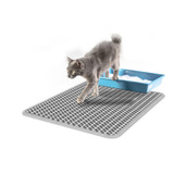 Tapete Higiênico Coletor De Areia P Gato 100x68cm Exg Cinza