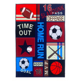 Tapete Infantil Esportes 100x140cm Belga Kids