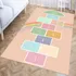 Tapete Infantil Oxford Amarelinha Rainbow 140x200 Cor Coral