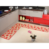Tapete Kit Cozinha Jogo 3 Peças Antiderrapante Sisal Lancer