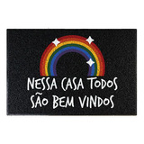 Tapete Legião Nerd Tapete Capacho Decorativo Nessa Casa São Bem Vindos Cor Preto