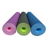 Tapete Mat Yoga Pilates Fitness Tpe Ecológico Biodegradável 6mm 183x61cm Om Joy Cor Roxo E Rosa