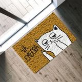 Tapete Megatap Capacho Gato Vá Embora 60x40 Pet Cat Casa Entrada Lar Cor Dourado