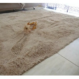 Tapete Moderno Luxo Estampado Liso Felpudo Macio Costa Oro Shaggy Cor Bege Liso Felpudo - De 2m X 1.5m