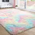Tapete Moderno Luxo Estampado Liso Felpudo Macio Costa Oro Shaggy Cor Tie Dye Felpudo - De 2m X 1.5m