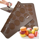 Tapete Molde Forma De Silicone Para 48 Macarons Confeitaria