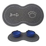 Tapete Pet Em PVC Jogo Americano Tapete Pet Para Comedouro E Bebedouro Caixa De Areia Gatos E Cachorros Limpeza E Organização Fácil Limpar E Higienizar 46x25cm Cinza Único 