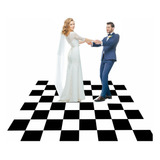 Tapete Pista De Dança Festas Xadrez Lona Dupla Face 4x2