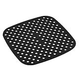 Tapete Protetor De Silicone Para Air Fryer Quadrado Preto 18 5cm Lyor