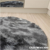 Tapete Redondo 1 20x1 20 Peludo Sala Quarto Imediato Cor Cinza Mesclado Costa Oro
