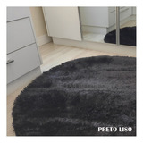 Tapete Redondo 1,20x1,20 Peludo Sala Quarto Imediato Cor Preto