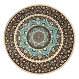 Tapete Redondo Antiderrapante Quarto E Sala 120x120 Mandala