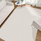 Tapete Sala 1 40m X 2 00m Antiderrapante Algodão Cru Creme De Tear Artesanal Decoração Geométrico Para Quarto Casal Rústico Minimalista Neutro Off White