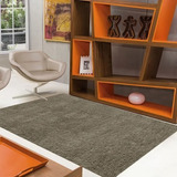 Tapete Sala 140x200 Antiderrapante Liso Luxo Vip Jolitex Cor Cáqui