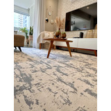Tapete Sala 2 0m X 3 0m Boho Mesclado Algodão Lavável Cinza
