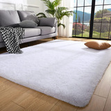 Tapete Sala Quarto 1 00x1 50 Shaggy Luxuoso Peludo Fofinho Branco Casa Laura Enxovais