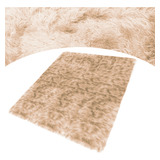 Tapete Shaggy 150x200 Mega Peludo Sala Quarto Luxo Mesclado Cor Bege