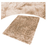 Tapete Shaggy 150x200 Mega Peludo Sala Quarto Luxo Mesclado Cor Marrom Light Tutto Home