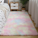 Tapete Shaggy Felpudo 100x60 Tie Dye Peludo Fofinho Luxuoso Macio Texfine Sala Quarto Antiderrapante