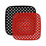 Tapete Silicone Air Fryer Tapete Protetor Fritadeira Antiaderente 19 CM Quadrado Preto