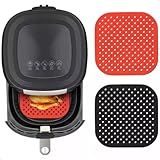 Tapete Silicone Air Fryer Tapete Protetor Fritadeira Antiaderente 21X21CM Quadrado Vermelho 