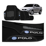 Tapete Vw Polo Hatch Sedan 07 08 09 10 11 12 Carpete Preto