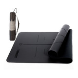 Tapete Yoga Mat Profissional Pu E Borracha Natural 5mm Com Bolsa Yangfit Preto