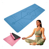 Tapete Yoga Tpe Mat Pilates 6mm Estampado Linha De Posturas