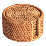 Tapetes Bowl Pad Cup Porta copos Rattan Acolchoamento D