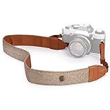TARION Alça De Câmera Ajustável DSLR Alça De Pescoço Para Câmera Retrô Alça De Ombro Para Câmera Vintage Macia Corda Longa Cordão Universal Para Mulheres Homens Câmeras SLR Sem Espelho Marrom Simples