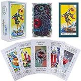 Tarot Cards For Beginners With Guide Book 78 Rider Waite Tarot Deck With Meanings On Them Unique Luxury PET Plastic Waterproof Holographic Tarot Cards Gift For Fortune Telling Divination Silver